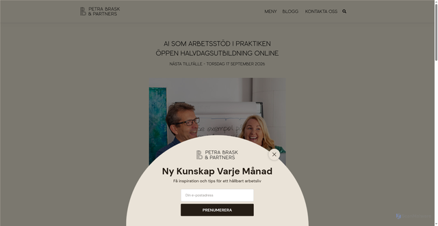 Security scan screenshot of https://petrabrask.se/effektivitetsutbildningar/ai-som-arbetsstod-i-praktiken-oppen-halvdagsutbildning-online/