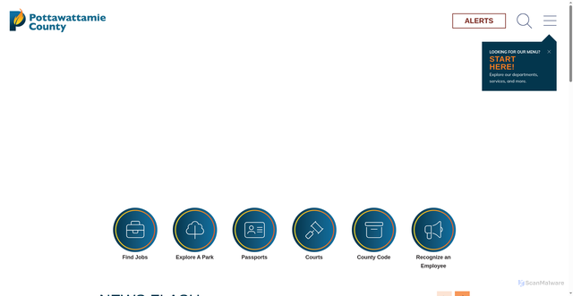 Security scan screenshot of https://www.pottcounty-ia.gov/