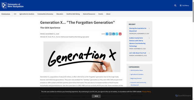 Security scan screenshot of https://extension.unh.edu/blog/2024/11/generation-x-forgotten-generation