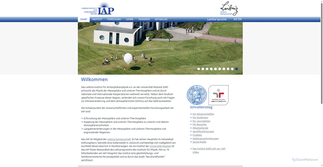 Security scan screenshot of https://www.iap-kborn.de/home/