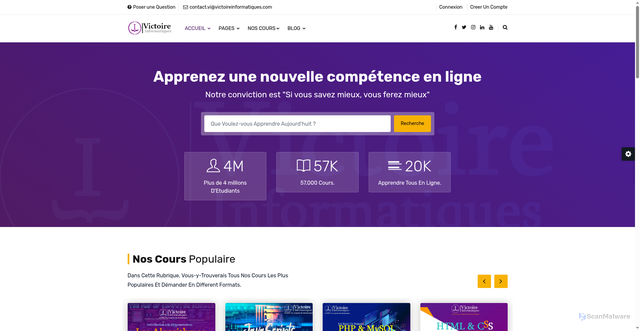 Security scan screenshot of http://victoireinformatique.com/index-2.php