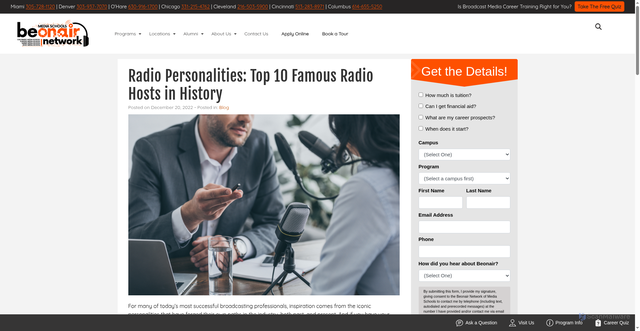 Security scan screenshot of https://beonair.com/blog/top-radio-presenters/