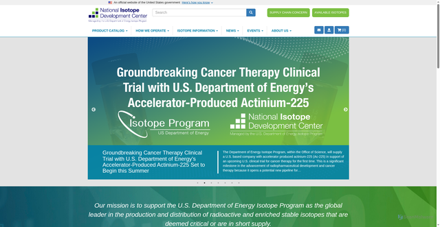 Security scan screenshot of https://isotopes.gov/