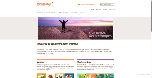 Security scan screenshot of https://healthysd.gov/