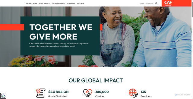 Security scan screenshot of https://cafamerica.org/