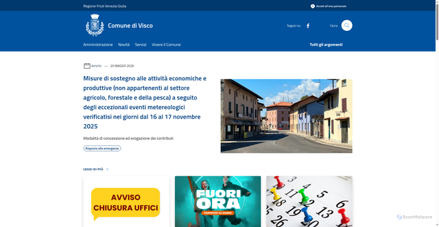 Security scan screenshot of https://www.comune.visco.ud.it
