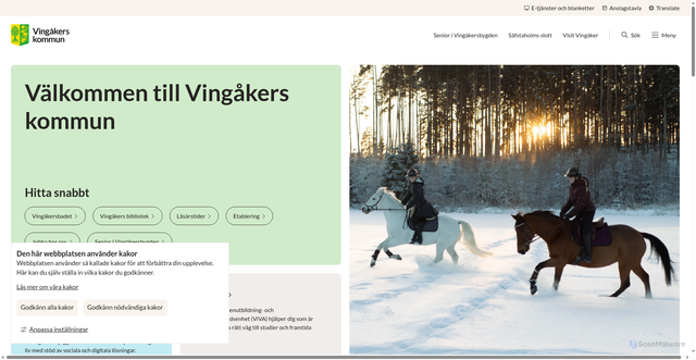 Security scan screenshot of https://vingaker.se/