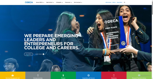 Security scan screenshot of https://deca.org