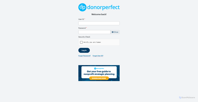 Security scan screenshot of https://donorperfect.net