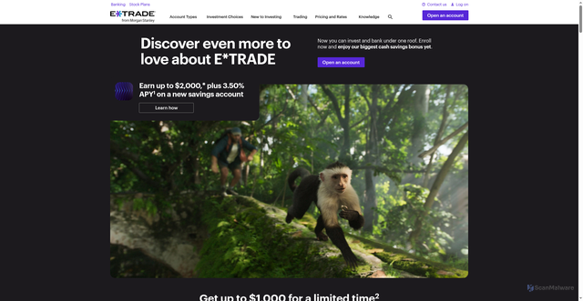 Security scan screenshot of https://us.etrade.com/home