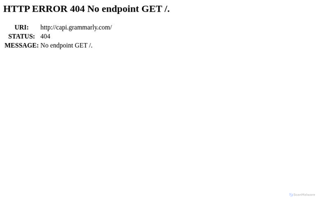 Security scan screenshot of https://capi.grammarly.com/