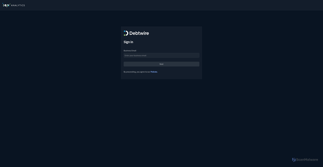 Security scan screenshot of https://debtwire.ionanalytics.com
