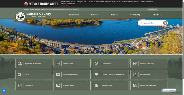 Security scan screenshot of https://buffalocountywi.gov/