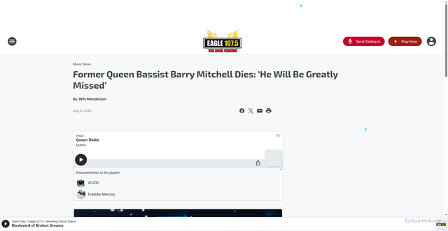 Security scan screenshot of https://eagle1075.iheart.com/content/2026-08-21-former-queen-bassist-barry-mitchell-dies-he-will-be-greatly-missed/