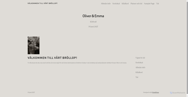 Security scan screenshot of https://oliver-och-emma-2027.se