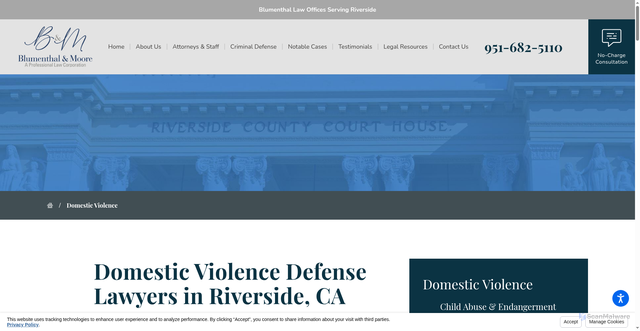 Security scan screenshot of https://www.blumenthallawoffices.com/domestic-violence/