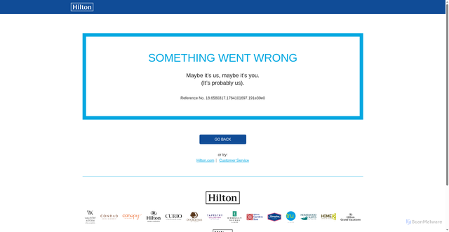 Security scan screenshot of https://www.hilton.com/