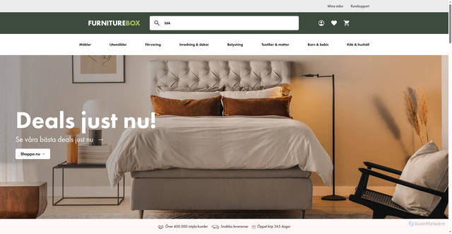 Security scan screenshot of https://furniturebox.se