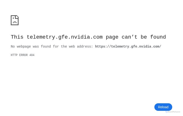 Security scan screenshot of https://telemetry.gfe.nvidia.com/