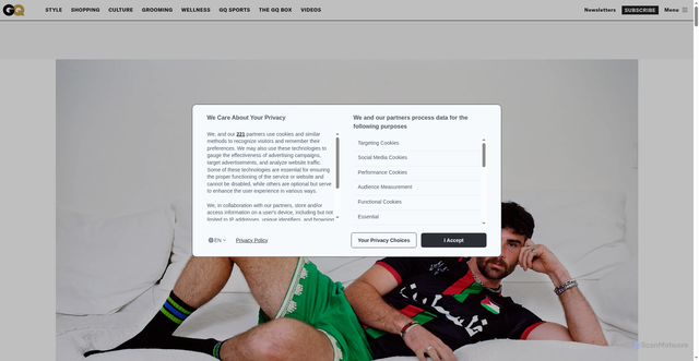 Security scan screenshot of https://www.gq.com/story/hasan-piker-thinks-america-might-be-cooked