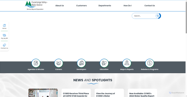 Security scan screenshot of https://www.cvwdwater.com/