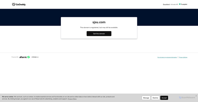 Security scan screenshot of https://www.sjsu.com/