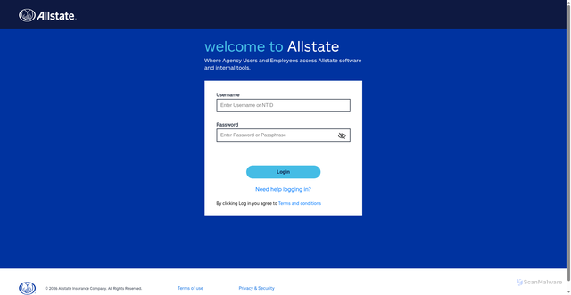 Security scan screenshot of agencygateway1.allstate.com