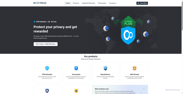 Security scan screenshot of https://keepsolid.com