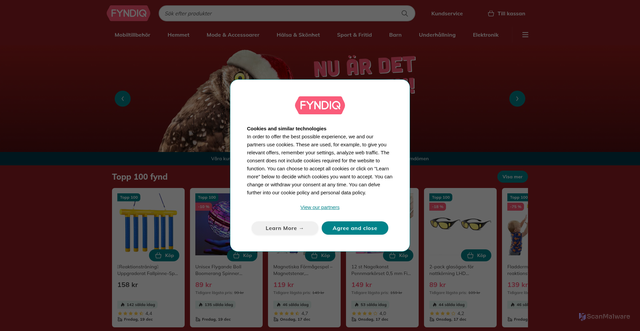 Security scan screenshot of https://fyndiq.se/