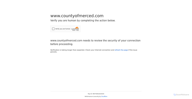 Security scan screenshot of https://www.countyofmerced.com/