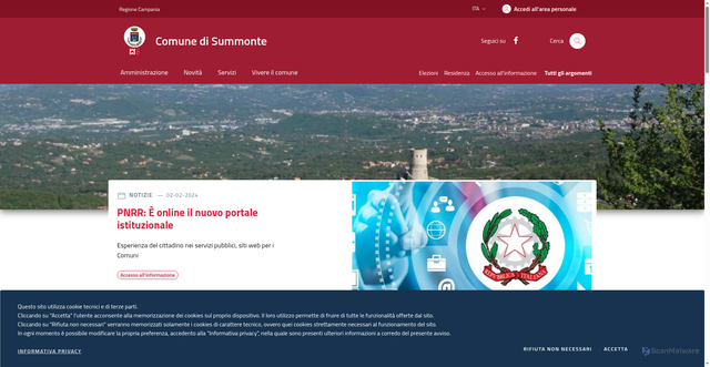 Security scan screenshot of https://www.comune.summonte.av.it/