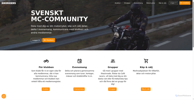 Security scan screenshot of https://bikeriders.se