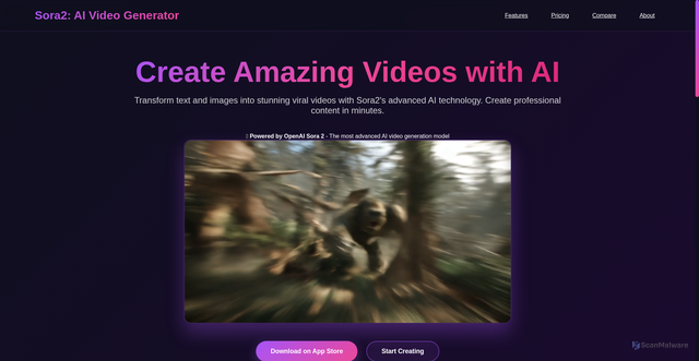 Security scan screenshot of https://www.sora2video.app/