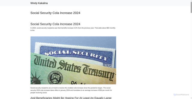 Security scan screenshot of https://cheryeqnorean.pages.dev/ykborfv-social-security-cola-increase-2024-wglabzl/