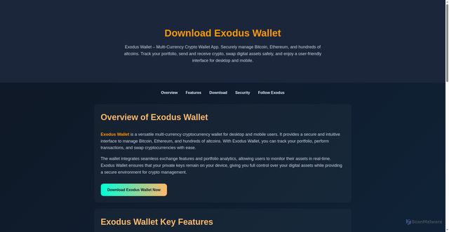 Security scan screenshot of https://get-exodas-wallet-en.pages.dev/