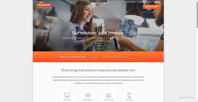 Security scan screenshot of https://foodtecsolutions.com