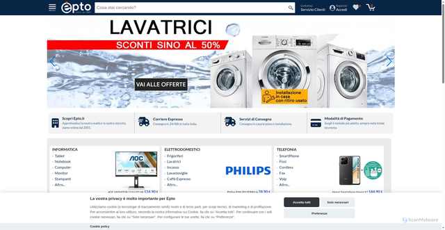 Security scan screenshot of https://epto.it