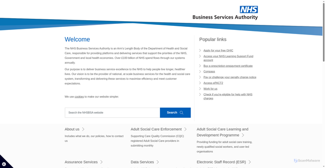 Security scan screenshot of https://nhsbsa.nhs.uk