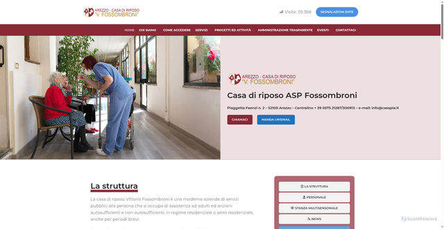 Security scan screenshot of https://www.aspfossombroni.it