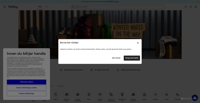 Security scan screenshot of https://www.sellpy.se/