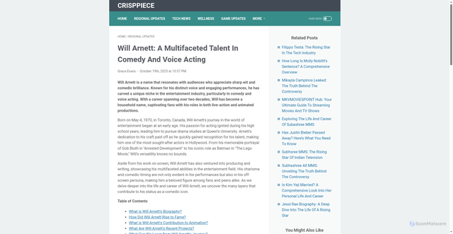 Security scan screenshot of https://newsite.ul.edu.lr/will-arnett-a-multifaceted-talent-in-comedy/25649752/