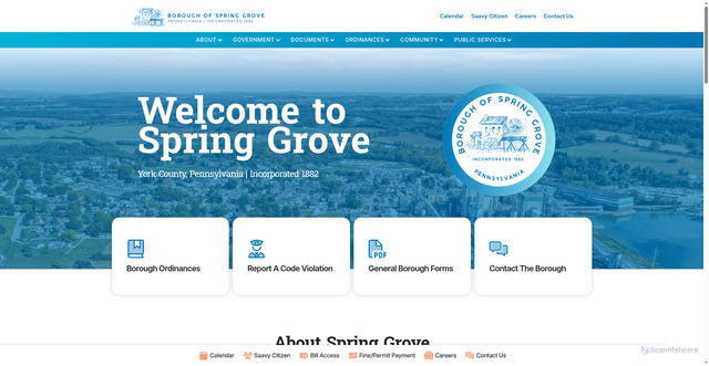 Security scan screenshot of https://springgrovepa.gov/