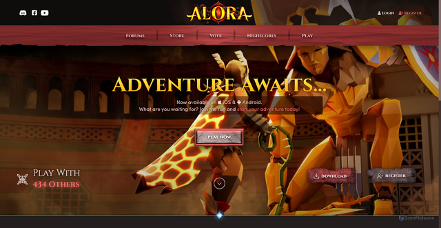 Security scan screenshot of https://www.alora.io/