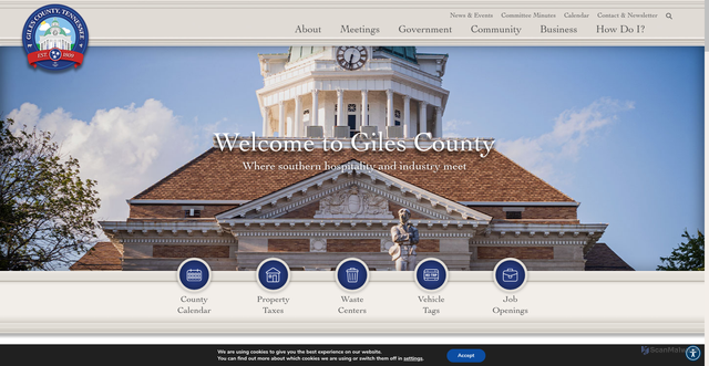 Security scan screenshot of https://gilescountytn.gov/