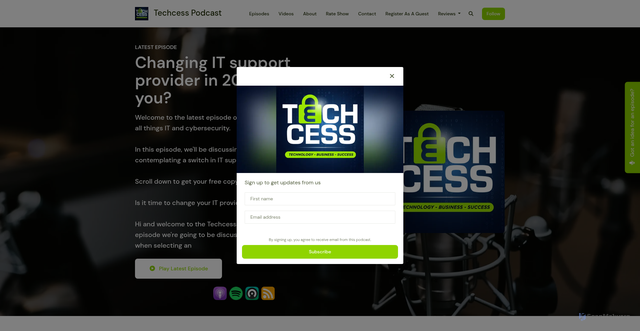 Security scan screenshot of https://techcess.libsyn.com