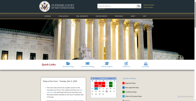 Security scan screenshot of https://www.supremecourt.gov/