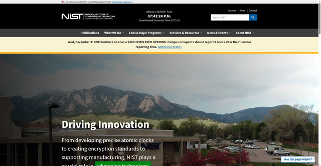 Security scan screenshot of https://nist.gov/