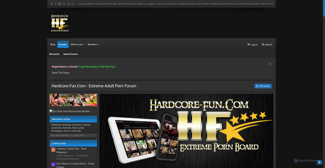Security scan screenshot of https://hardcore-fun.com