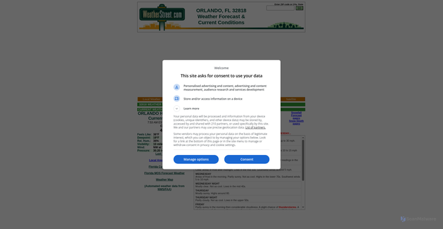 Security scan screenshot of https://weatherstreet.com/local_forecast_files/Orlando-FL-32818.htm