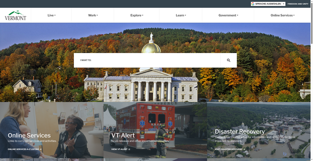 Security scan screenshot of https://www.vermont.gov/